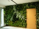 Vertikální zahrada nebo zelená stěna z umělých rostlin