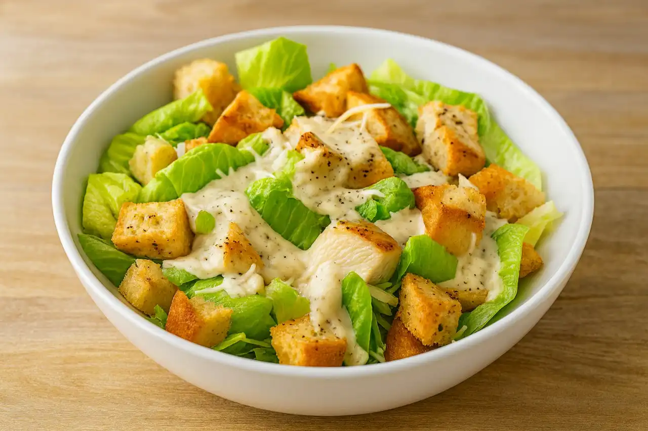 Ceasar salát s kuřecím masem a parmezánem