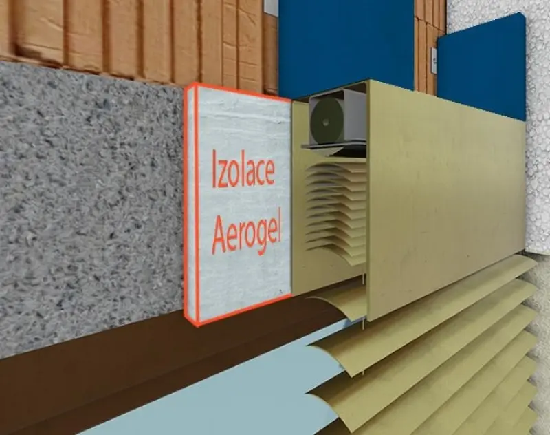 Aerogel - izolace pod box pro venkovní žaluzie