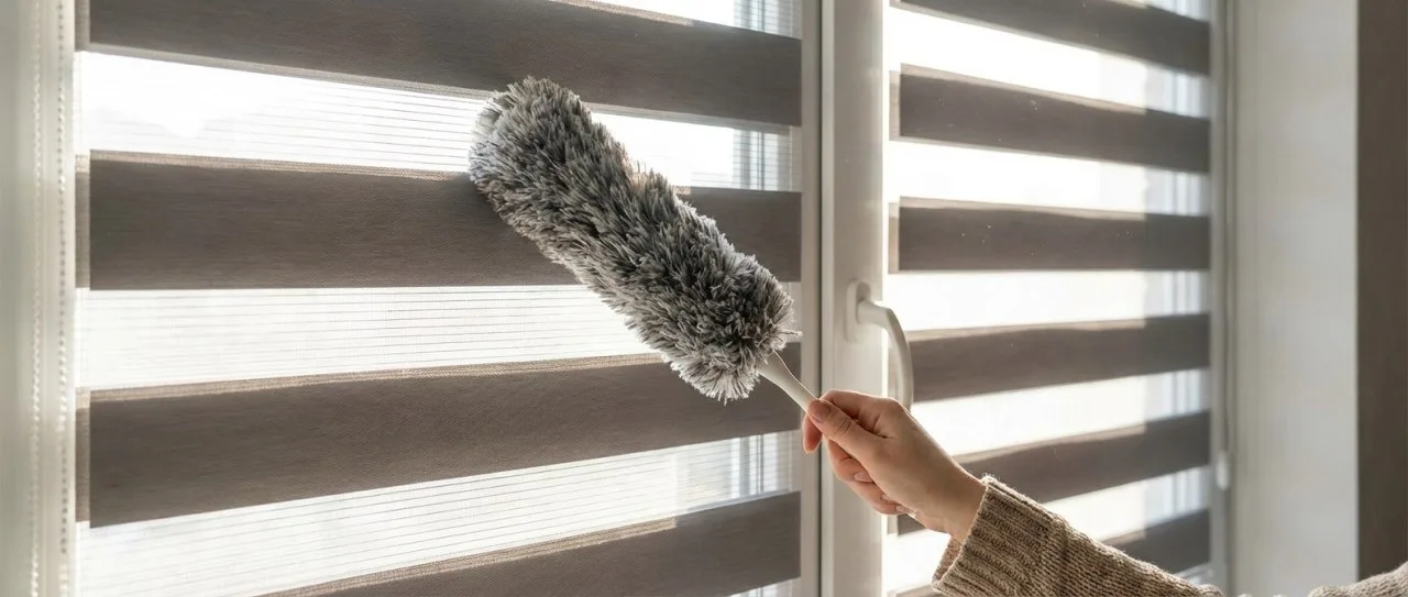 Odstraňování prachu z rolet den a noc