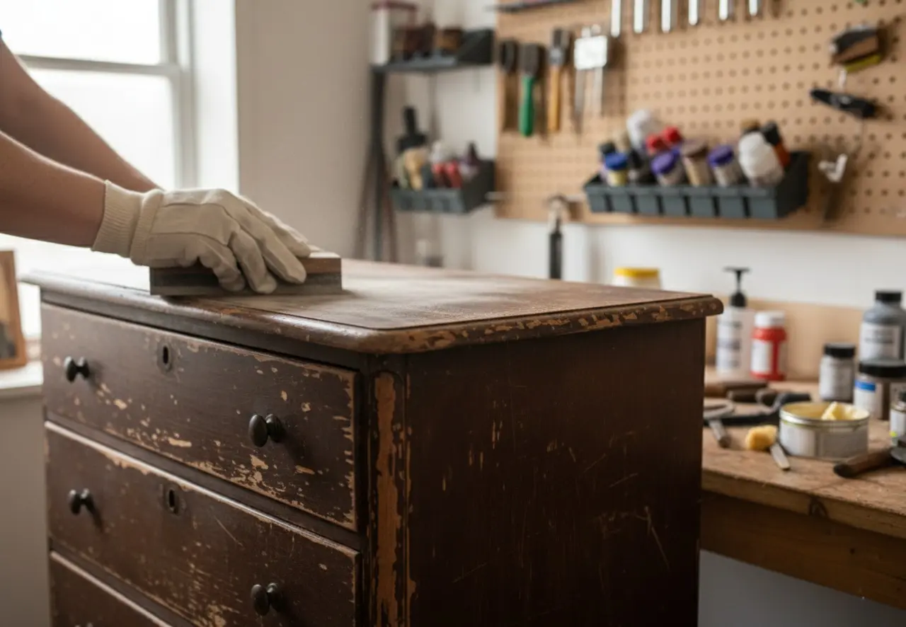 Renovace starého dřevěného nábytku