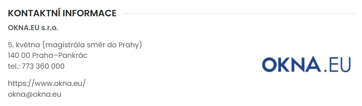 Okna.EU - kontaktní informace