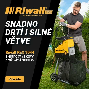 Garland Riwall PRO RES 3044 je elektrický válcový drtič větví