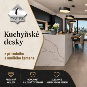 Kamenictví Obelisk - kuchyňské desky z přírodního a umělého kamene