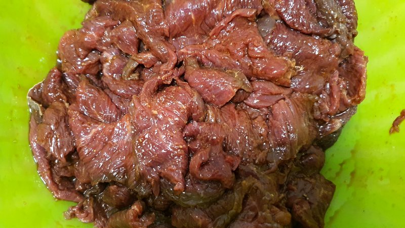 Sušení masa - hovězí maso v marinádě