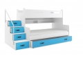 artelb Patrová postel MAX 3 bílá/modrá