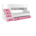 artelb Patrová postel MAX 3 bílá/růžová